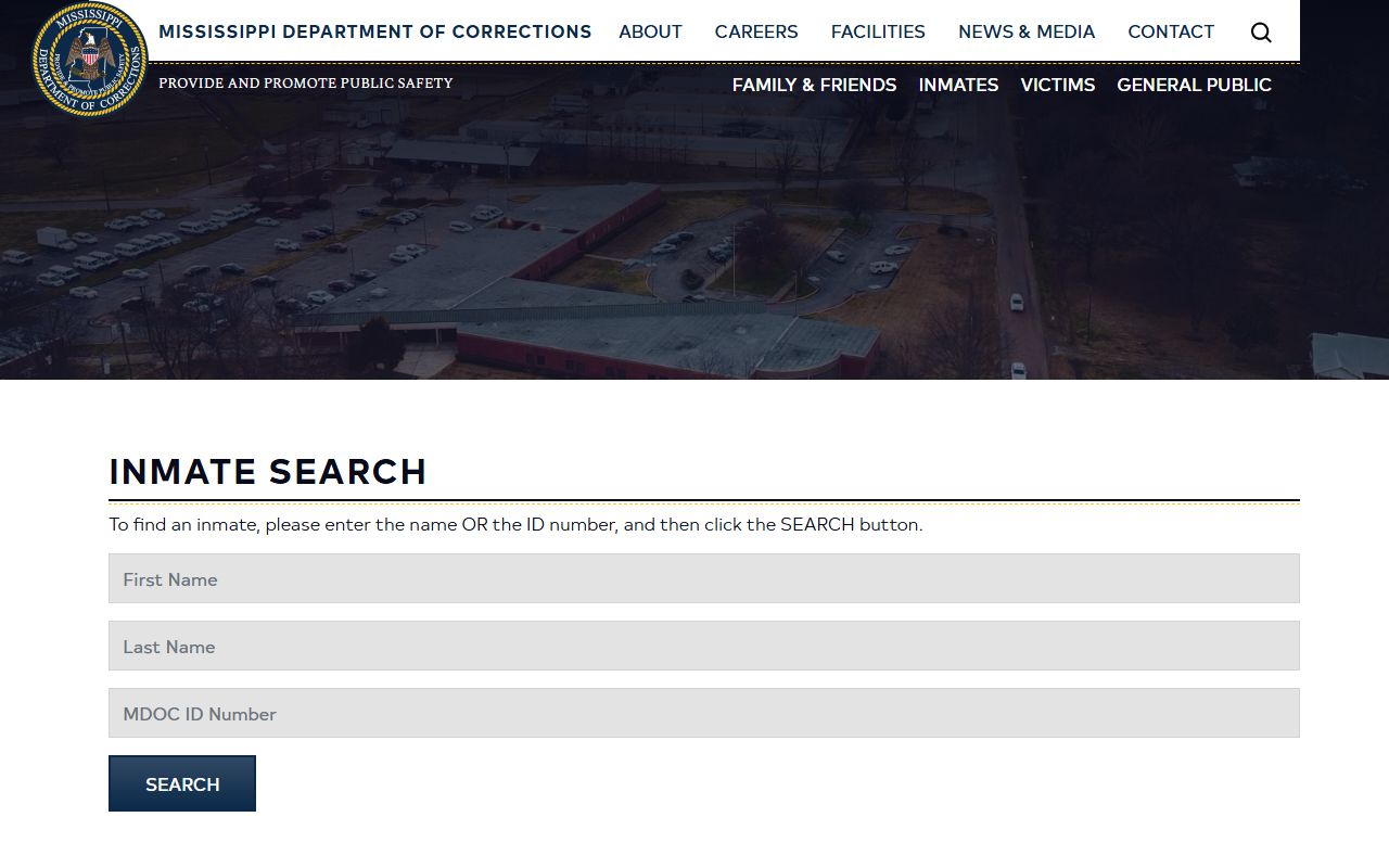 MDOC inmate search fields for Lamar County sentenced prisoner lookup